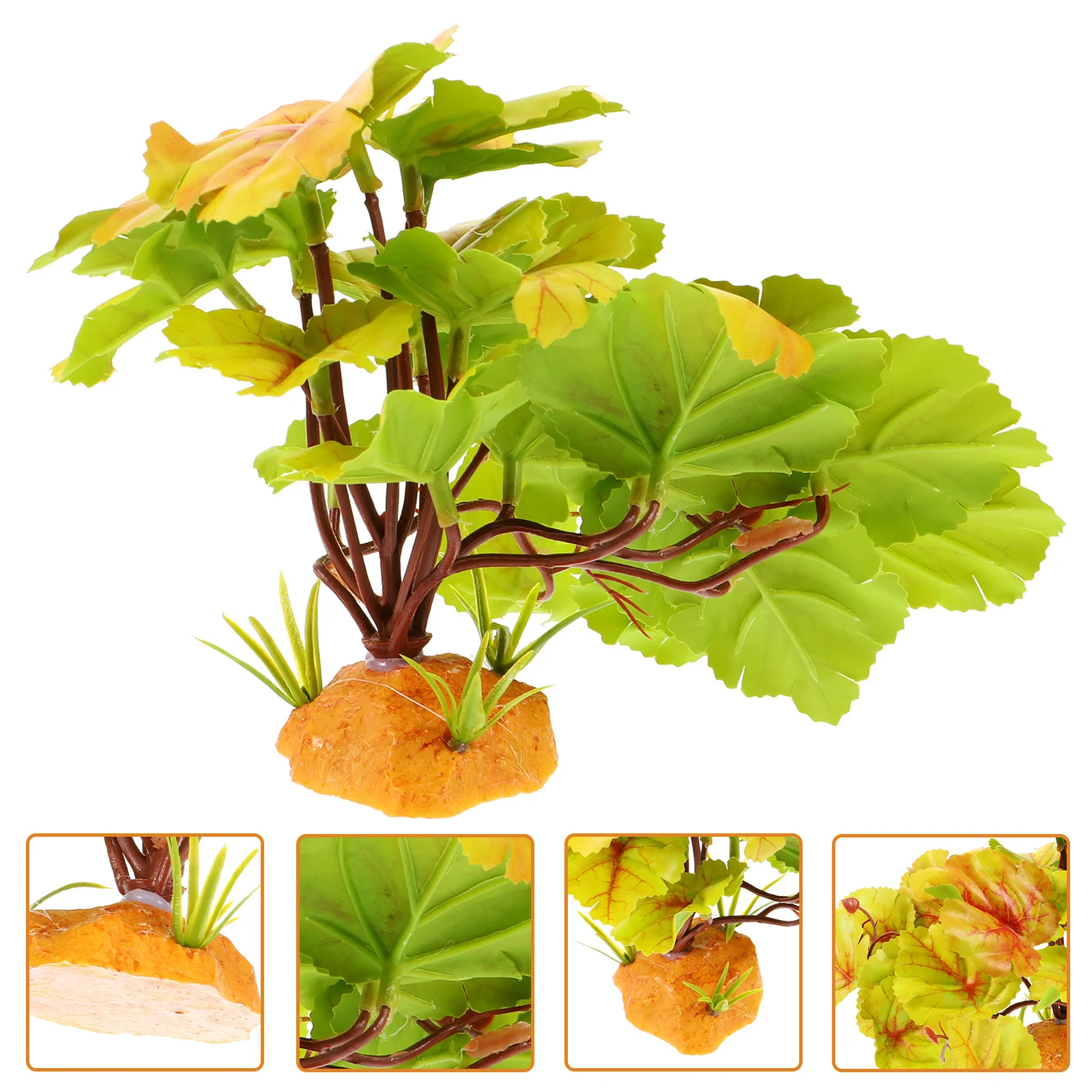 

Simulation Reptile Plant Artificial Plastic Decor for Terrarium Aquarium Lifelike Fake Plant Ornament Reusable Habitat