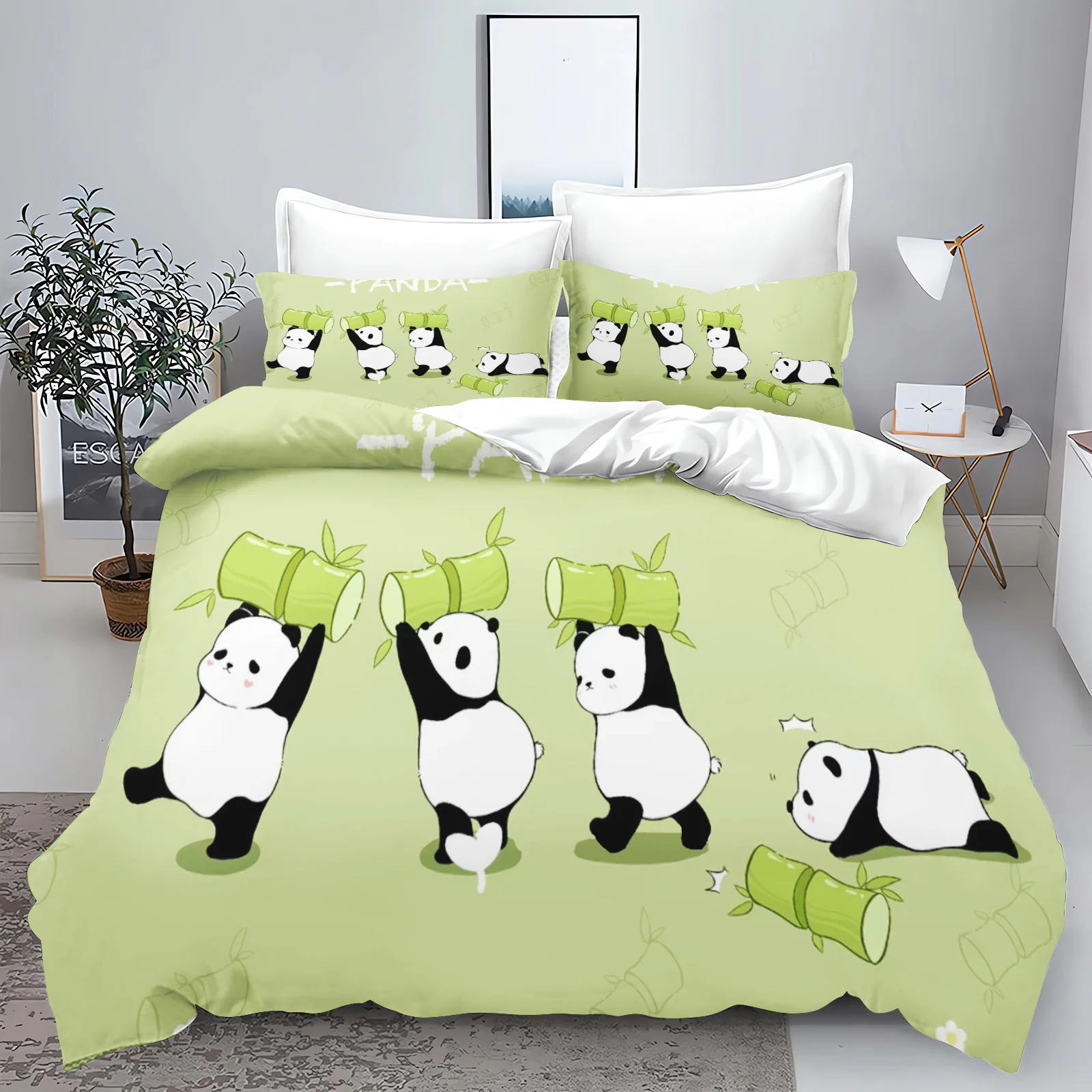 

Panda Duvet Cover Set 3D Children'S Bedding Set Cotton Covers 3-Piece 1 Quilt Cover 100% polyester Home Decor