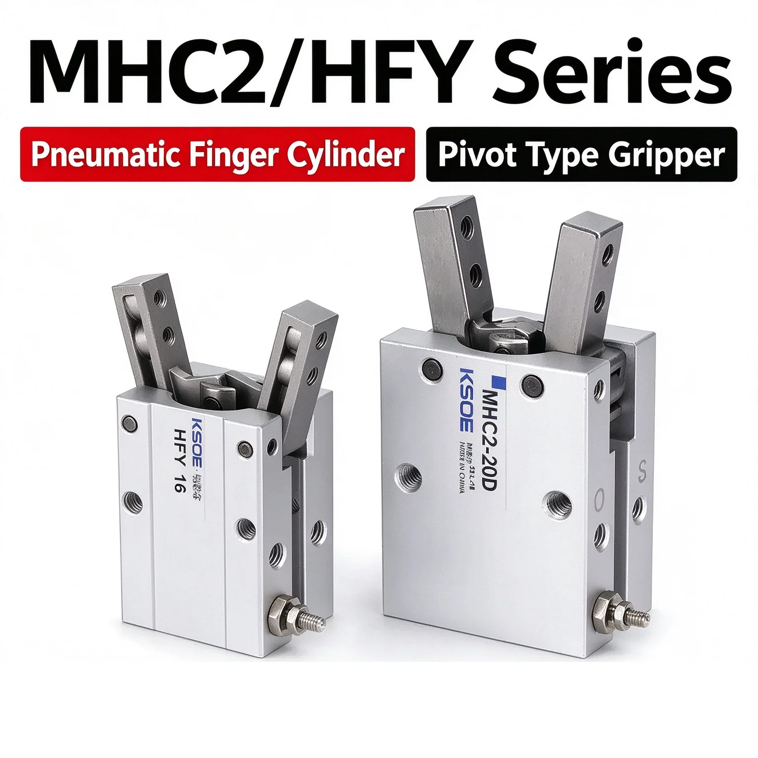 MHC2-10/16/20/25/32D/S Pneumatic Finger Cylinder Gripper - Y-Shaped Air Claw with Pivot Opening And Closing Function for Automat