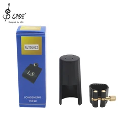 Saxophone Mouthpiece Ligature Fastener Clip Alto Tenor Soprano Sax Leather Cover Clamp ABS Cap Woodwind Instrument Accessories