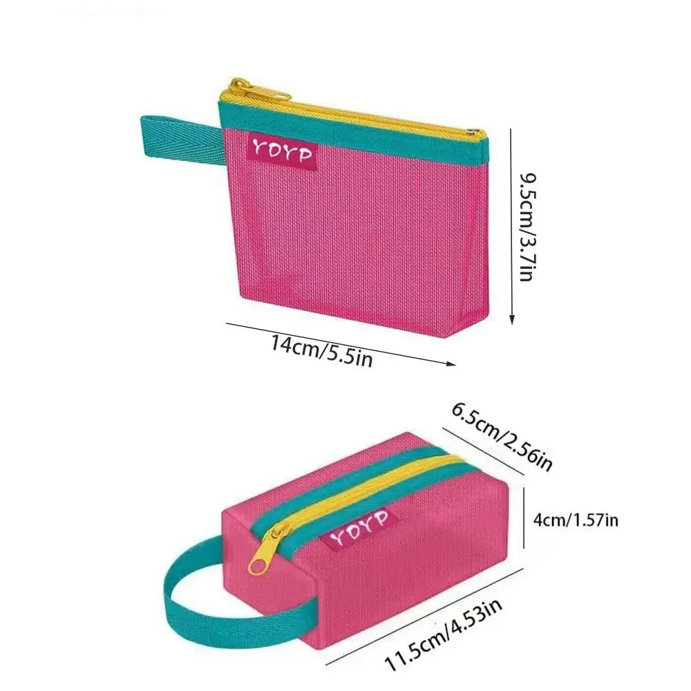Mesh Cosmetic Bag New Portable Transparent Cosmetic Organizer Bags With handle Mini Zipper Bag