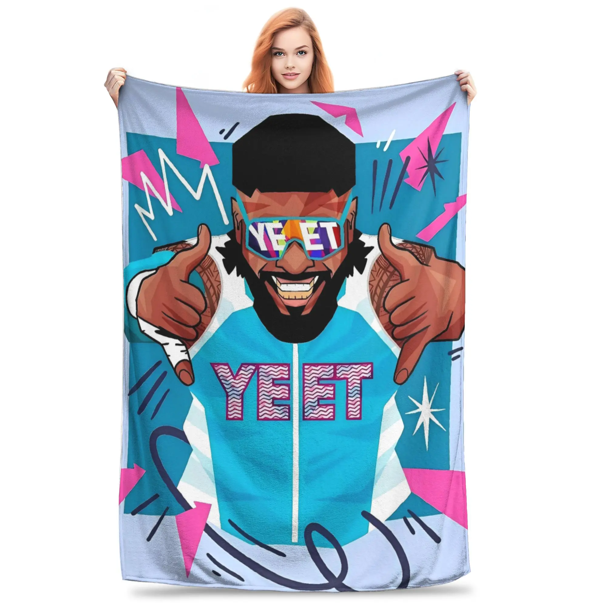 Warm BlanketKids Decorative JEY YEET USO Wrestling Bedding Throws  Flannel Bedspread Couch Chair Sofa Bed Graphic Sofa Bed Cover