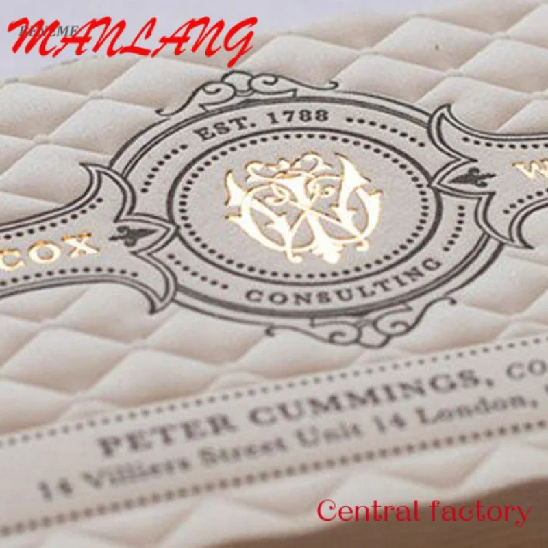 Custom  Creative Super Luxury Sample Gold Foil Embossed Business Cards Designer Online