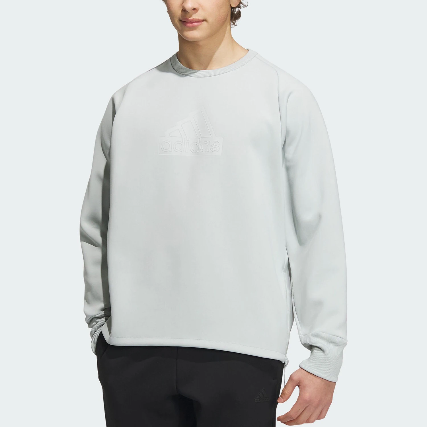 

Adidas Официальная новая мужская вязаная свободная повседневная толстовка с круглым вырезом IQ1376