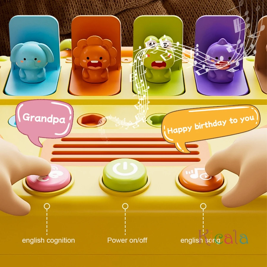 Kids Bus Busy Board Montessori Toys Lights Music Lock-picking Game Interactive Education Pop Animal Up Baby Toy Christmas Gifts