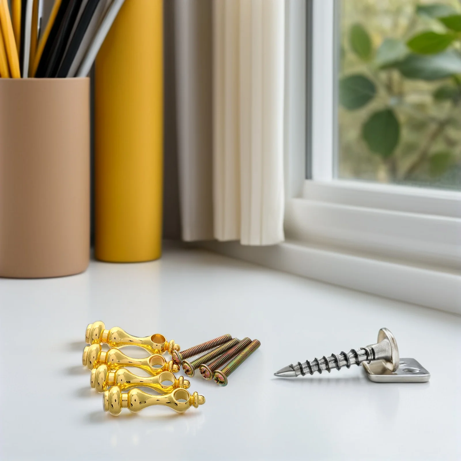 

8 Pcs Fence Accessories Cabinet Post End Decorative Spindles Baluster Craft Cap Furniture Hardware Glass Railing Metal Post