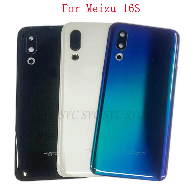 

Original Battery Cover Rear Door Case Housing For Meizu 16S Back Cover with Camera Frame Lens Logo Repair Parts