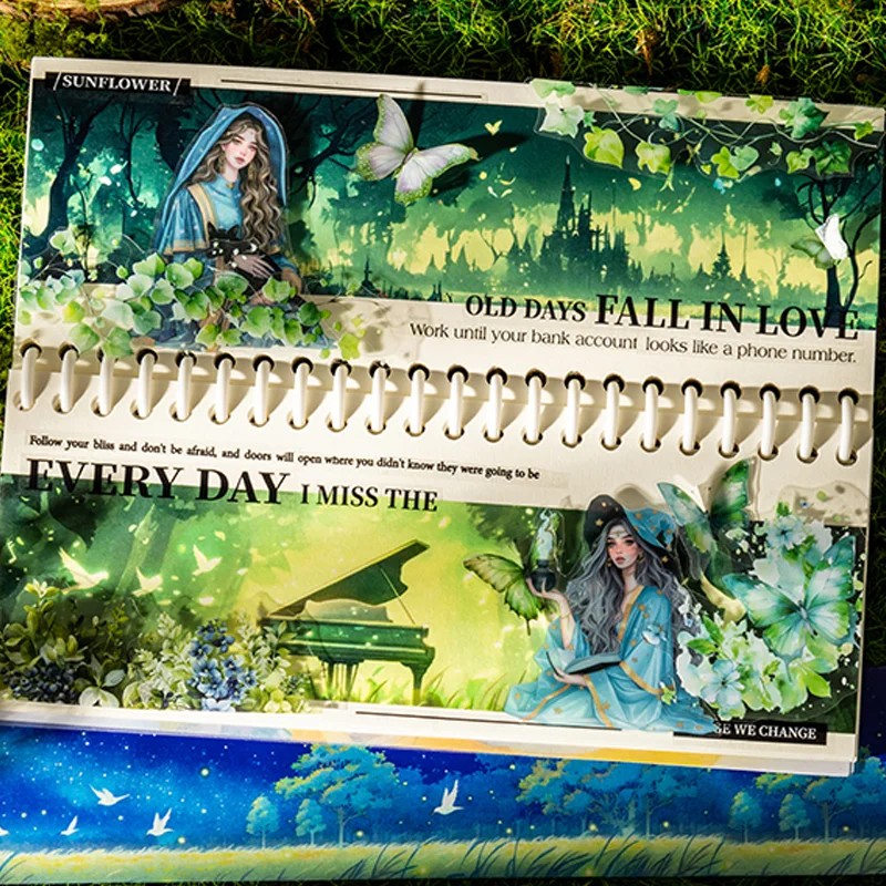 Mr. Paper 3rolls Washi Tape Forest Scenery Landscape Scene Stickers For Handbook Journal Collage Photo Album Frame Decoration