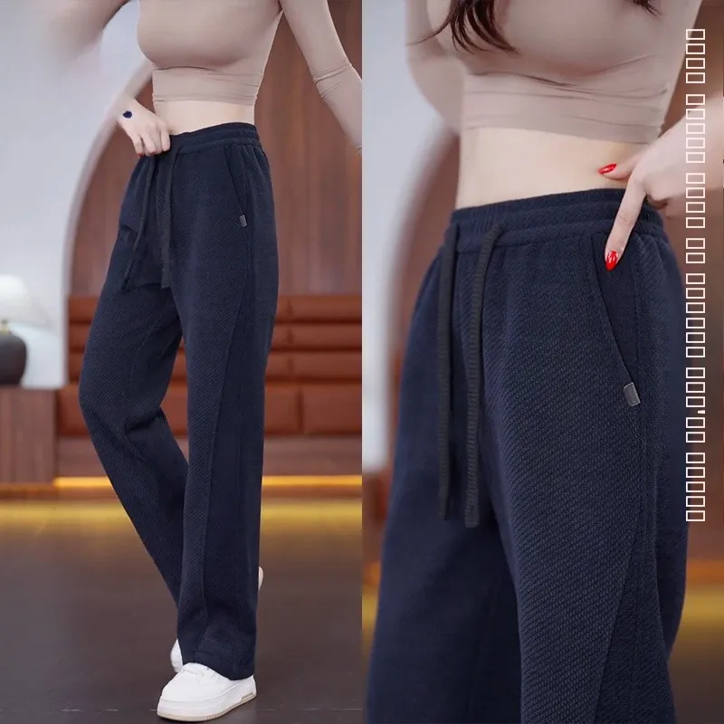 

Мужские повседневные трикотажные брюки на флисовой подкладке, осенне-зимние, новые, из вельвета, прямого кроя, струящиеся, деловые, в джентльменском стиле