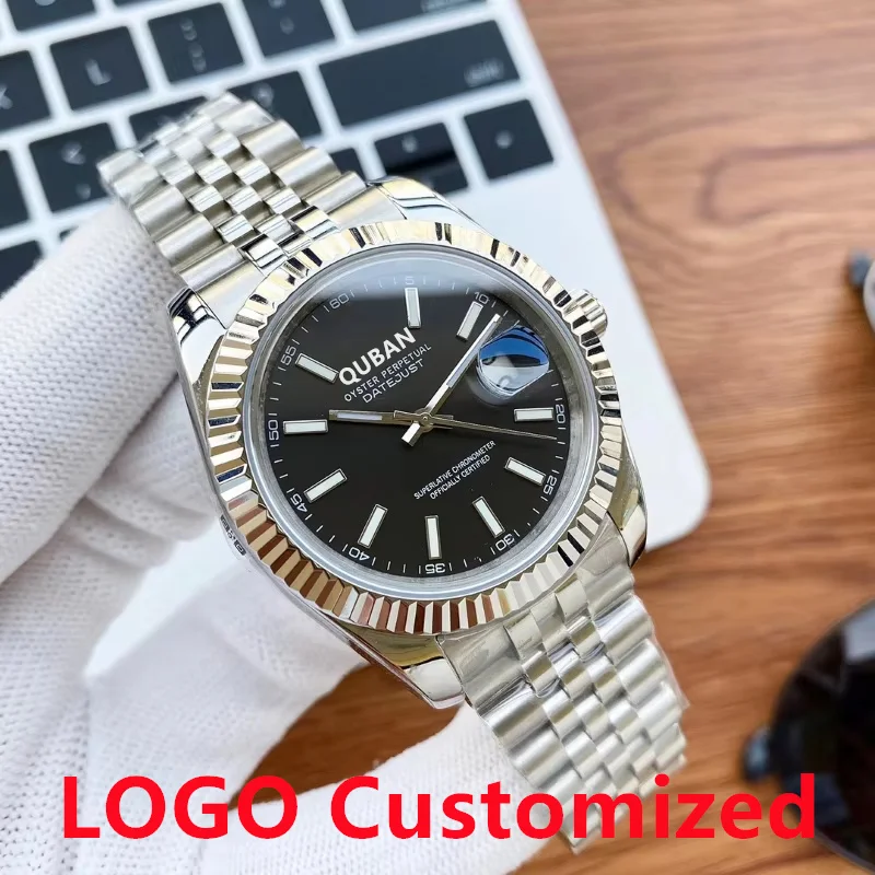 Quban 2025 Hot sale Clean 2813 Movement Date Just Automatic Watches for Men Luxury Mechanical Movement Luxury Fashion