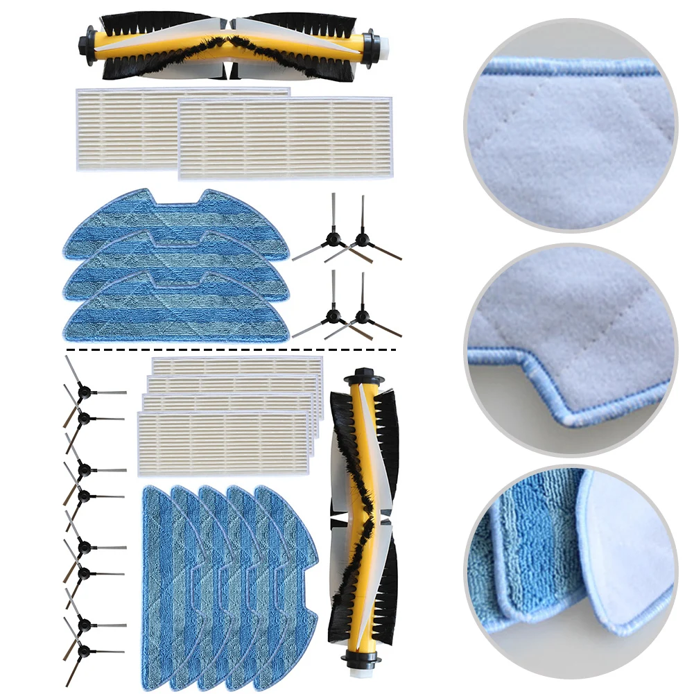 Main Side Brush Filter Mop Cloth Kit For ICLEBO For KT-552 КТ-566 Vacuum Cleaner Replacement Robot Sweeper Spare Part