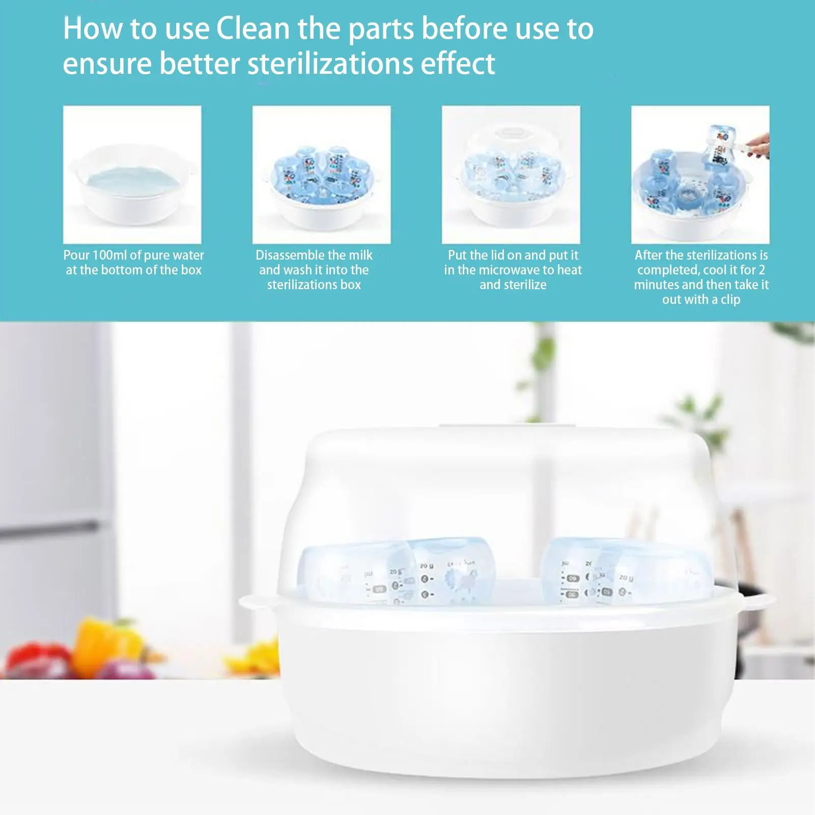 Baby Bottle Microwave Cleaner Baby Bottles Microwave Steam Cleaner High Temperature Resistant Steamer for Household Kids