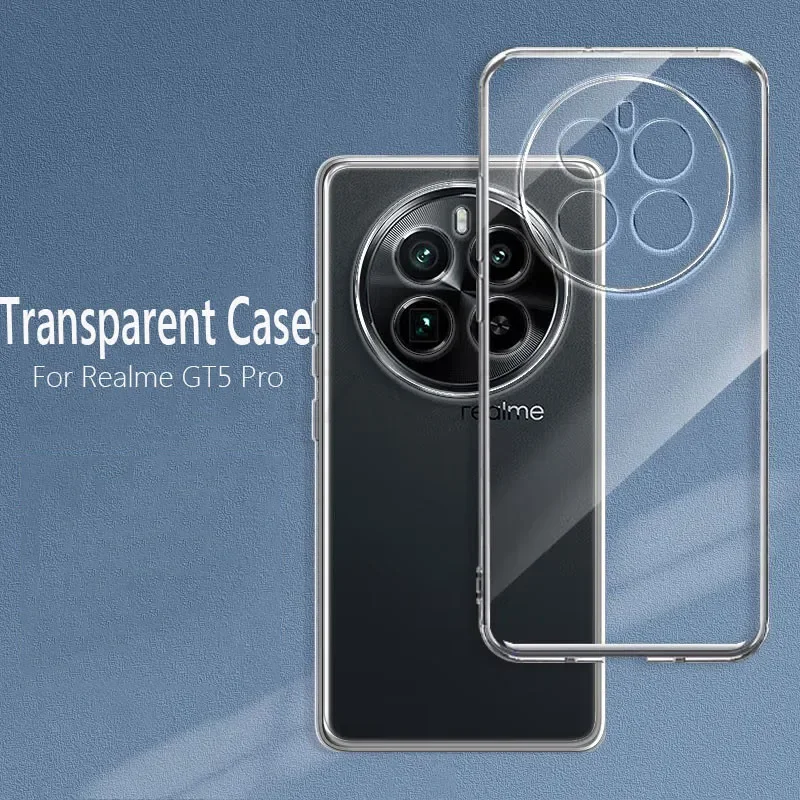 For Realme GT5 Pro Case Slim Soft TPU Transaprent Clear Phone Case On For RealmeGT5 Pro 5G Cover