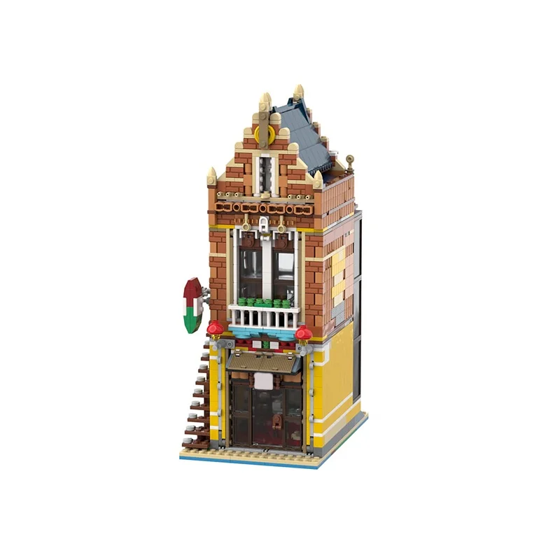 1496pcs MOC Pizzeria Gemodulared Model bouwstenen Architectuur Monteren speelgoed DIY creatief idee kerstcadeau Baksteen Verjaardag