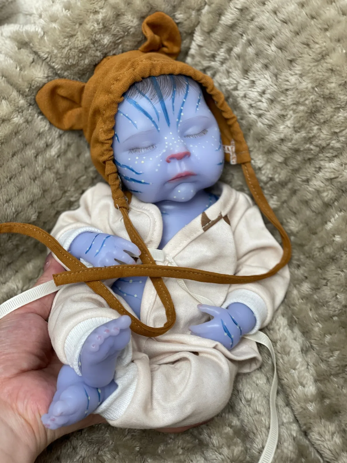 13 Zoll solide Silikon Reborn Puppe Avatar geformt mit leuchtender Haut voller Silikon Reborn Baby Mädchen Sammlerstück Spielzeug für Kinder