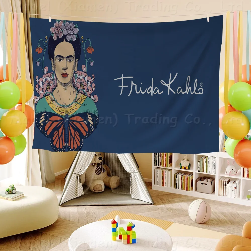 Frida Kahlo Cartoon Flag Wall Hanging Banner Decoration Household Home Decor