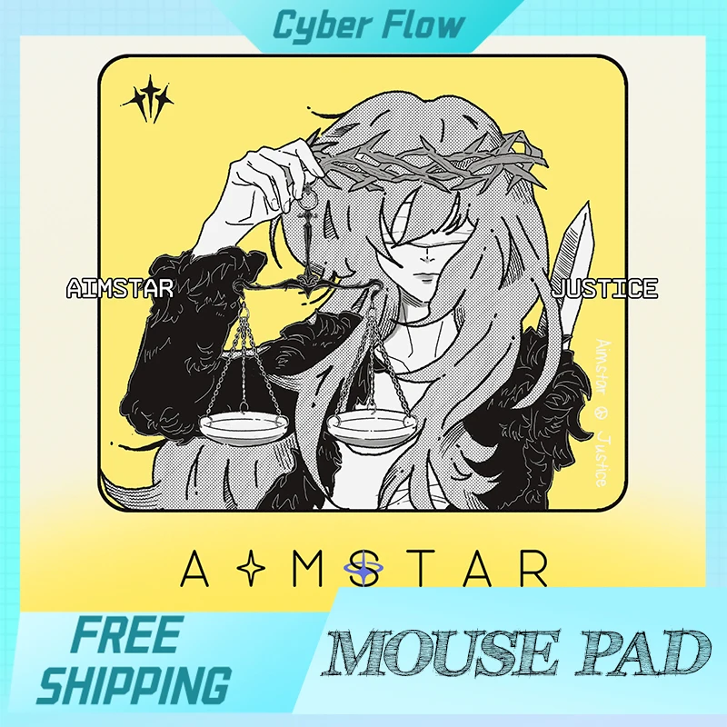 

Aimstar Justice Mouse Pad Carbon Pattern Adhesive Soft Non-Slip Electronic Sports Game Mouse Pad Accessory For Gamer Custom Gift