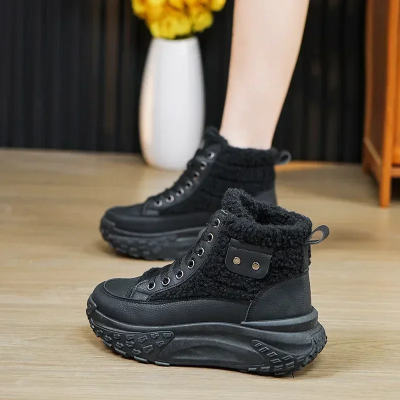 2014 New Winter Women Boots Winter Plush Thick Soled Snow Boots Women Cotton Shoes Platform Sneakers Zapatillas Deporte