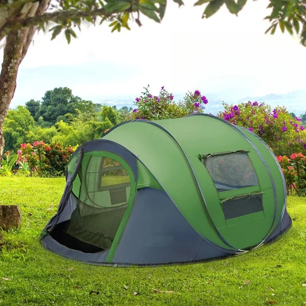 

4 Person Easy Pop up Tent Automatic Setup 2 Doors-Instant Family Tents for Camping Hiking & Traveling