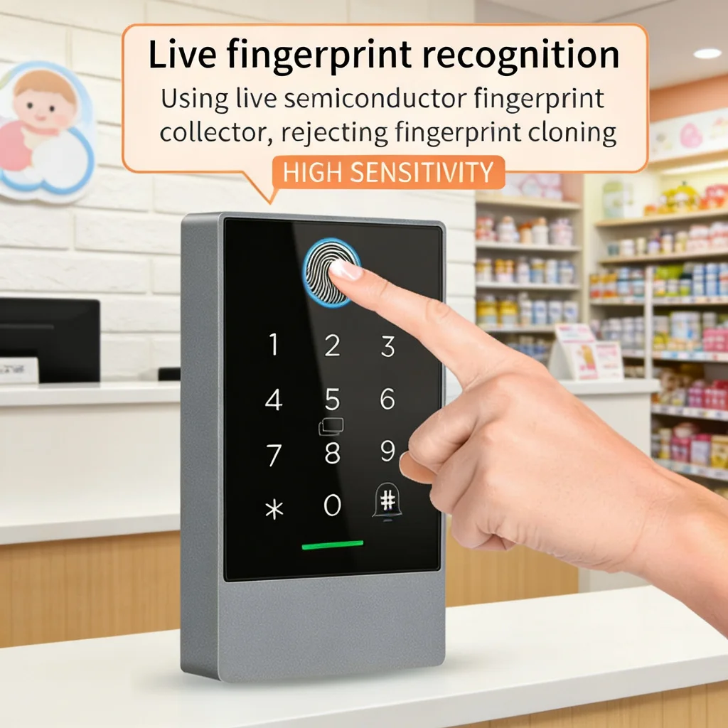 K3W WiFi Access Control Keypad, Waterproof Smart Lock with Multiple Access Methods, Alexa Fingerprint Recognition, Digital Keypa
