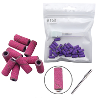 31pcs per set 3mm Mandrel with Sanding Bands Pink Mini Zebra Sanding Bands Stainless Steel Nail Drill Bits Mandrel 3 Grits