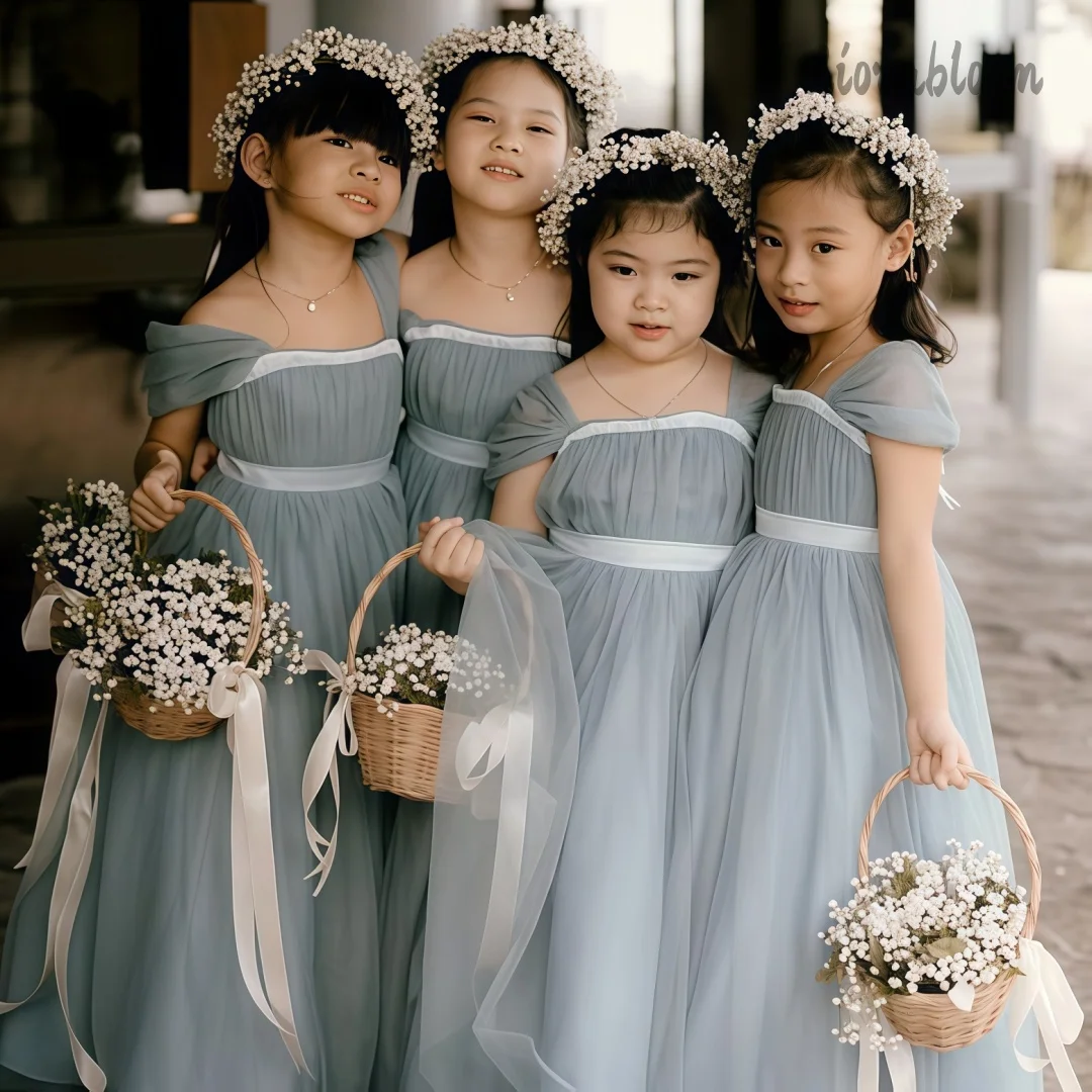 

Custom-Made Tulle Flower Girl Dress Lace-Up Style Women's Wedding Party Attire Dress свадебное платье