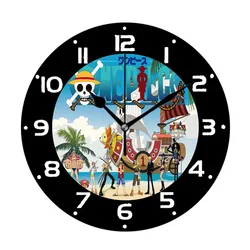 Cool Anime One Piece Poster Wall Clock Watch Big Modern Chopper Luffy Round Wall Clock Art for Living Room Bedroom 14inch Gift