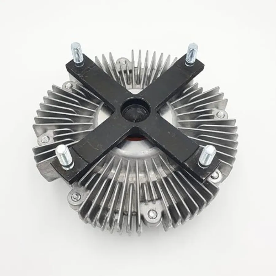 Fan Clutch for ISUZU NPR NPR-HD NQR 4HE1 4.8L 98-04, heavy-duty aluminum housing, black finish, thermal-responsive engagement f view 3