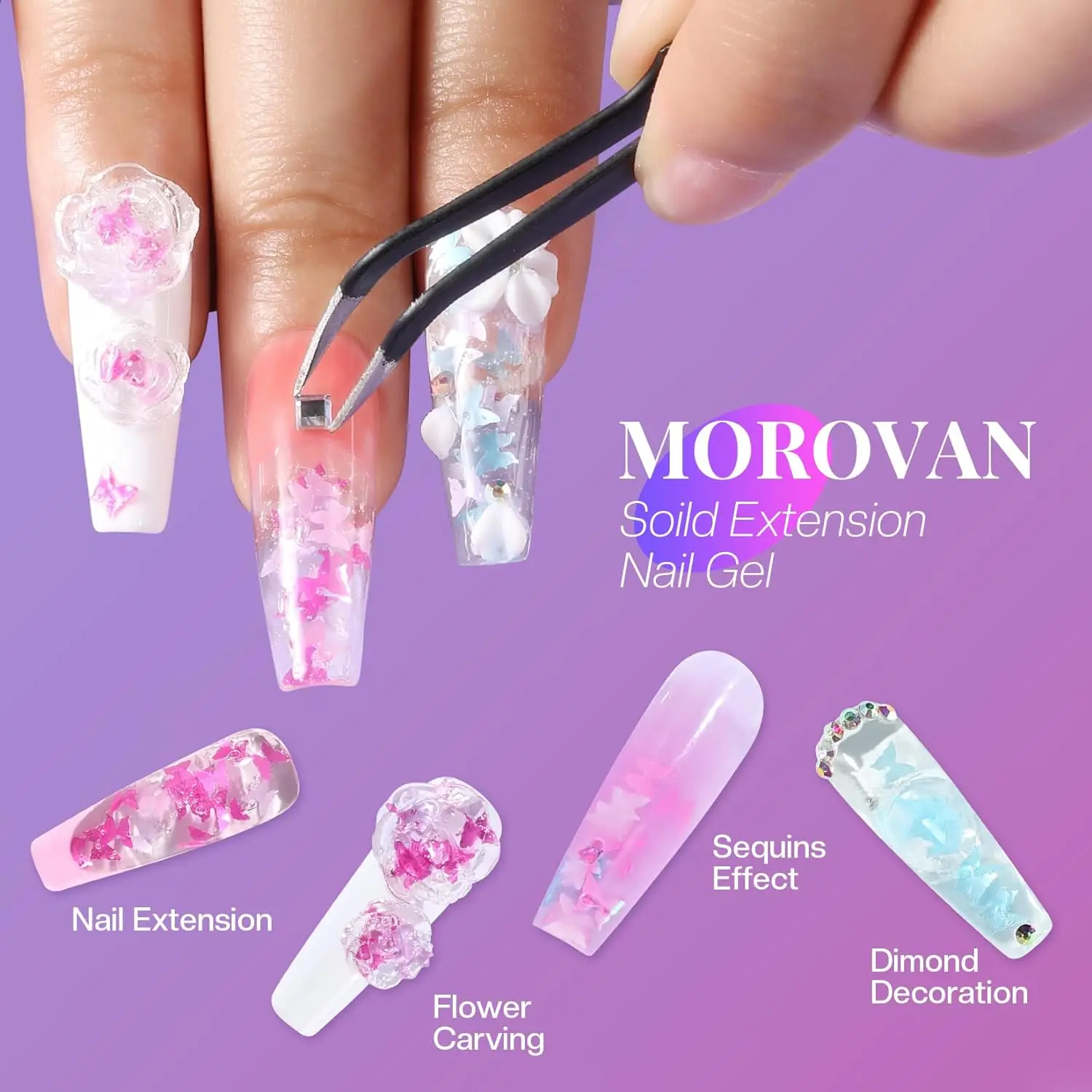 15g Solid Builder Gel Nail Kit With Top and Base Coat Slip Solution Nail Brush Nail File,Non-Sticky Hand Nail Carving Gel Nail