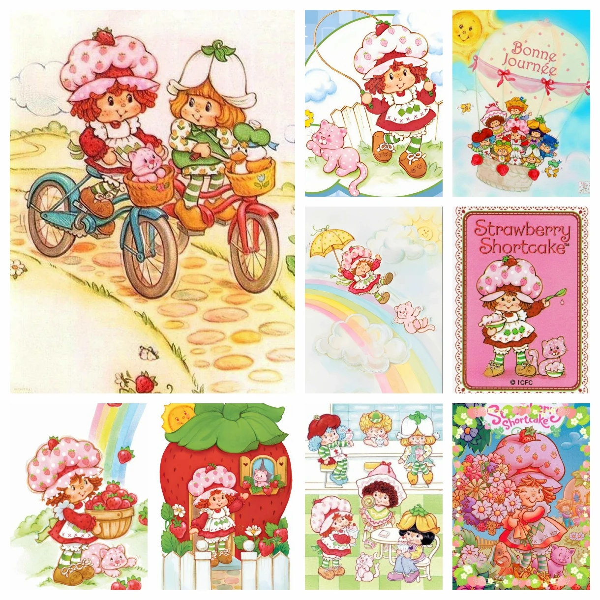 Diamond Painting DIY Art Strawberry Cute Shortcake Cross Stitch Kit Pictures Mosaic Embroidery Wall Home Decor Children's Gift