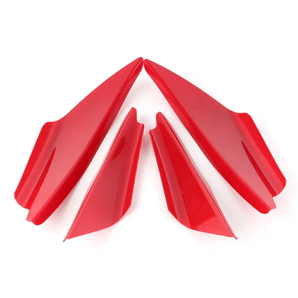 Red Universal Car Accessories Front Bumper Splitter Canards Diffuser Spoiler Wing Addon Fins Spoilers Wings Exterior Parts