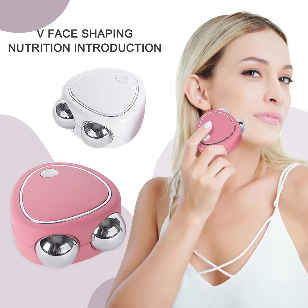 Ems Double Roller Massager Lifting Firming Rf Microcurrent Face Lift Machine Slimming Device Wrinkle Remover Skin Care Tools