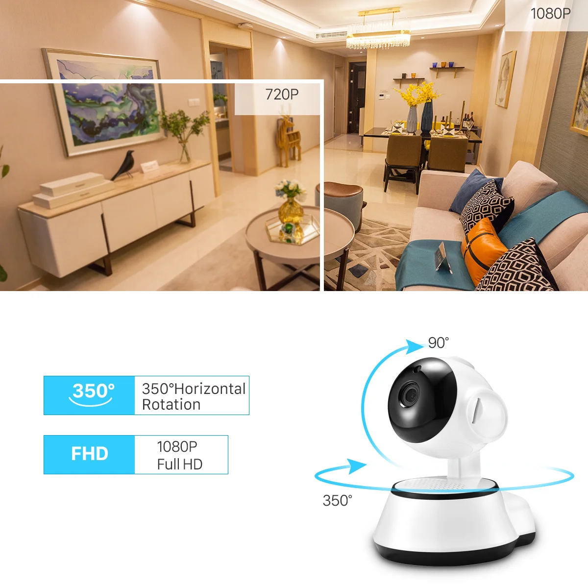 V380 Pro Mini IP CCTV Camera HD Auto Tracking Night Vision Infrared Baby Monitor Smart Home Surveillance CCTV Camera with WiFi