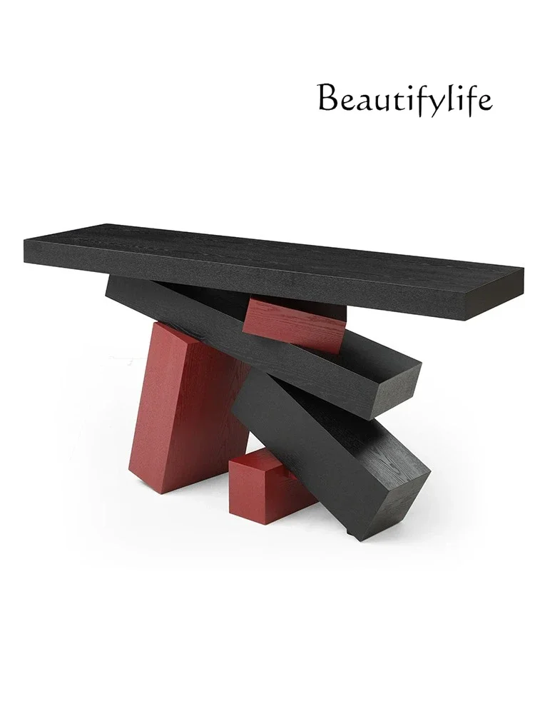 

Italian light luxury design sense solid wood color matching Xuanguantai model room hotel villa decoration fashion
