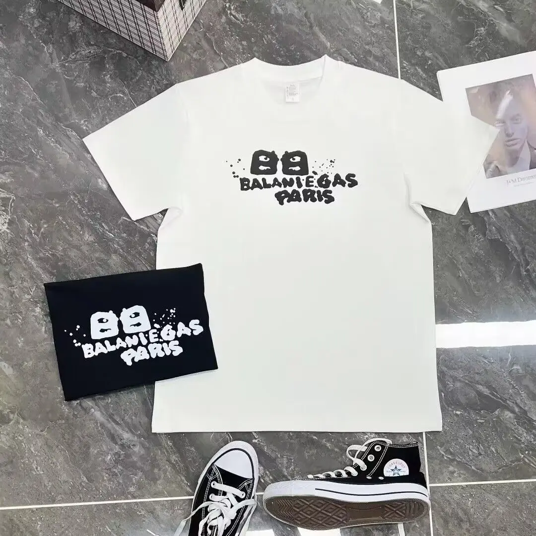 

Clothes Men's T-shirt Short Sleeve Brand Super Hot Trend Summer Top 2025 New Style Ruffie Print Fancy Marlet Shirt