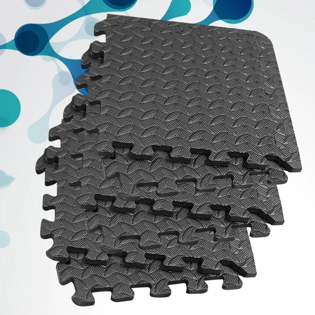 8pcs Eva Leaf Grain Floor Mats Splicing Gym Flooring Non-Slip Interlocking Tiles For Yoga Room Dance Studio Absorption Floor