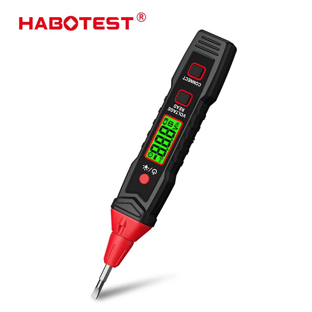 HABOTEST HT91E+ Digital Test Pen AC Voltage Tester 12-300V LCD Display Voltage Detector Backlight Buzzer Alarm Safety Tester