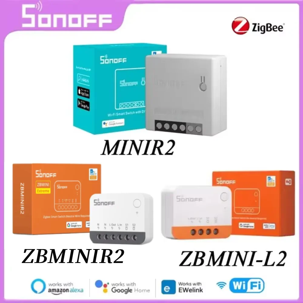 SONOFF MINI R2 / ZBMINIR2 / ZBMINI-L2 Voice Control MINI Switch Zigbee / WiFi Smart Switch Work With Alexa eWelink Google Home