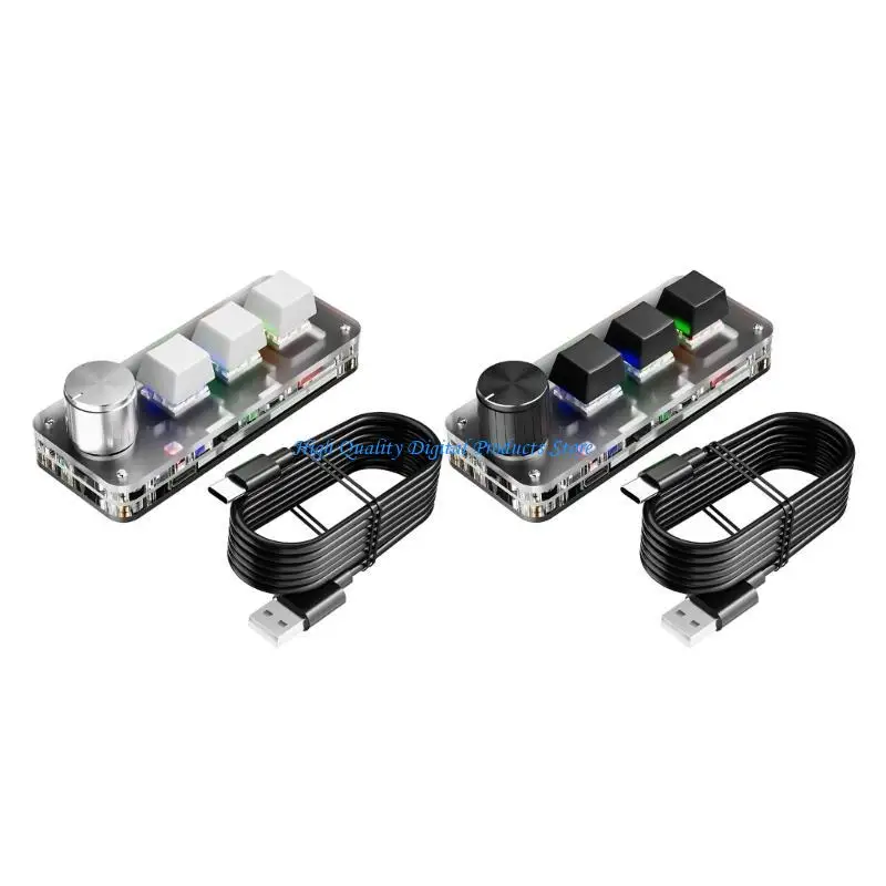 U2je Wireless toetsenbord Mechanisch macro -toetsenbord met 3 aanpasbare toetsen en knop