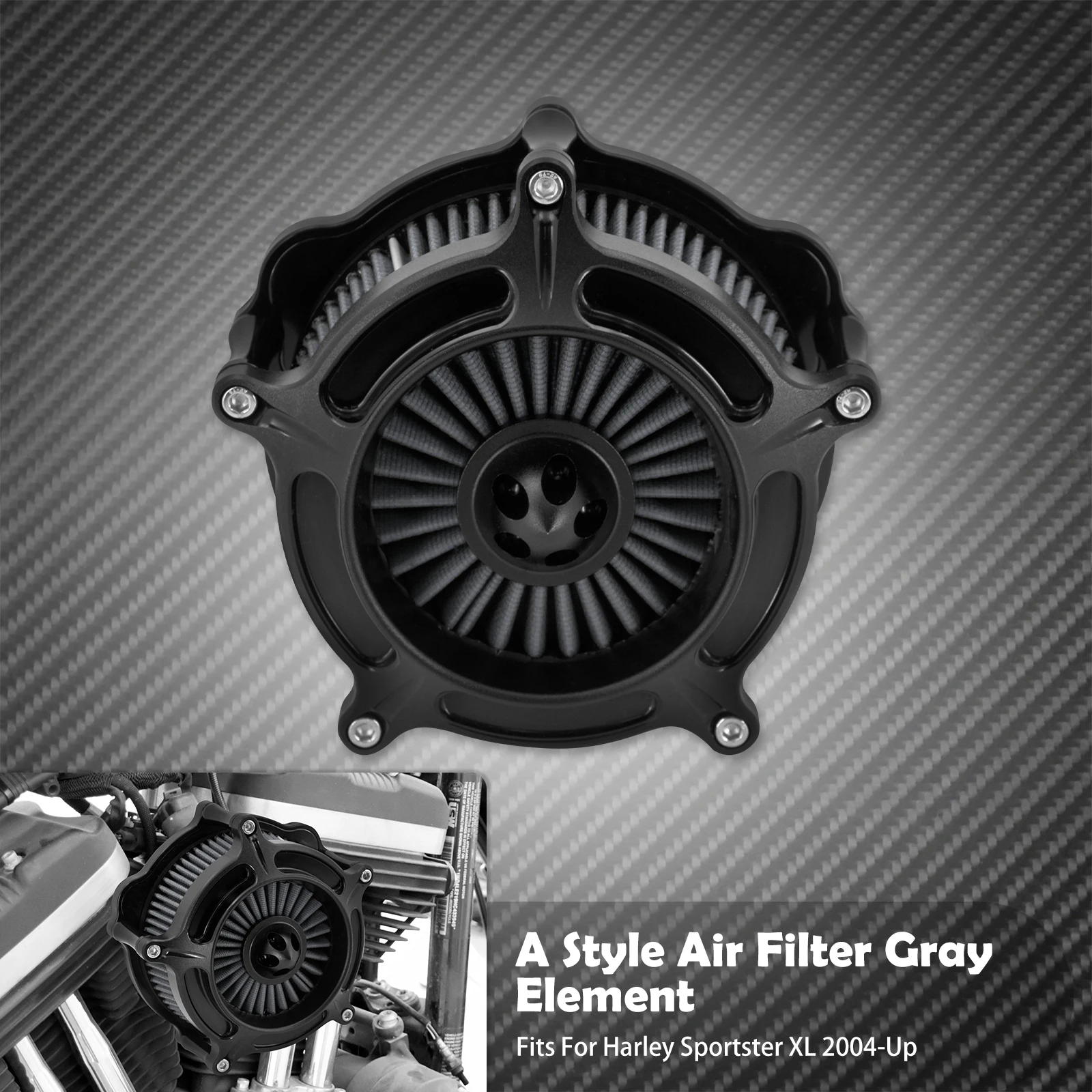 Motorfiets Luchtfilter Grijs Element Luchtfilter Inlaatfilter Kit CNC Voor Harley Touring FLHT FLHX Sportster XL Dyna Softail FLHC
