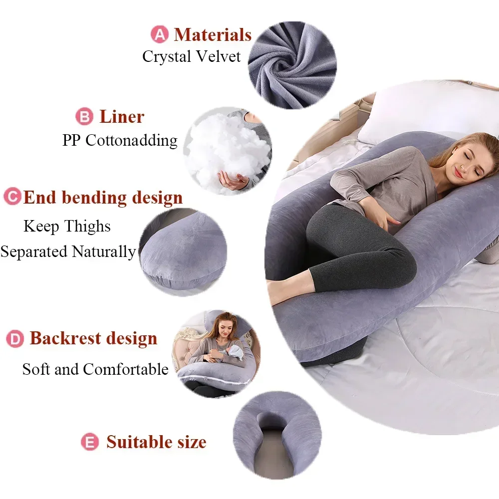 Pregnant For Pillow Cotton Sleepers Pregnancy Body Shape Pillows Pillowcase Side Support Women Maternity