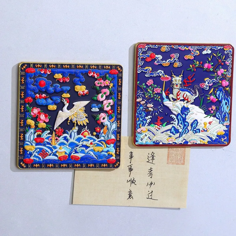 

AR Ancient Chinese Official Uniforms Fridge Magnets Chinese Traditional Culture Metal Fridge Stickers Wedding Gifts Home Decor