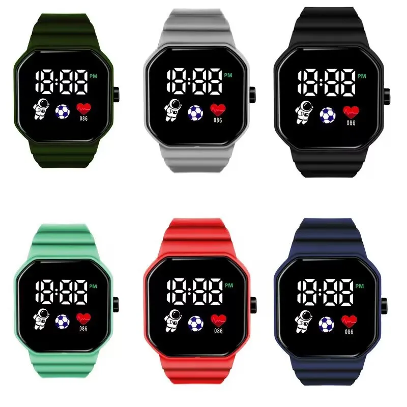 

2024 New LED Electronic Watch Rainbow Square Waterproof Digital Outdoor Sports Students Watch Electronic Watch Relogio Feminino