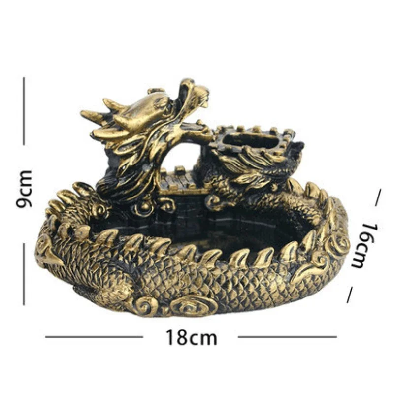 New Creative Design Unique Portable Living Room Ashtray for Car Interior Home Frame Dragon Ashtrays As Gift Friends Smoking Tray