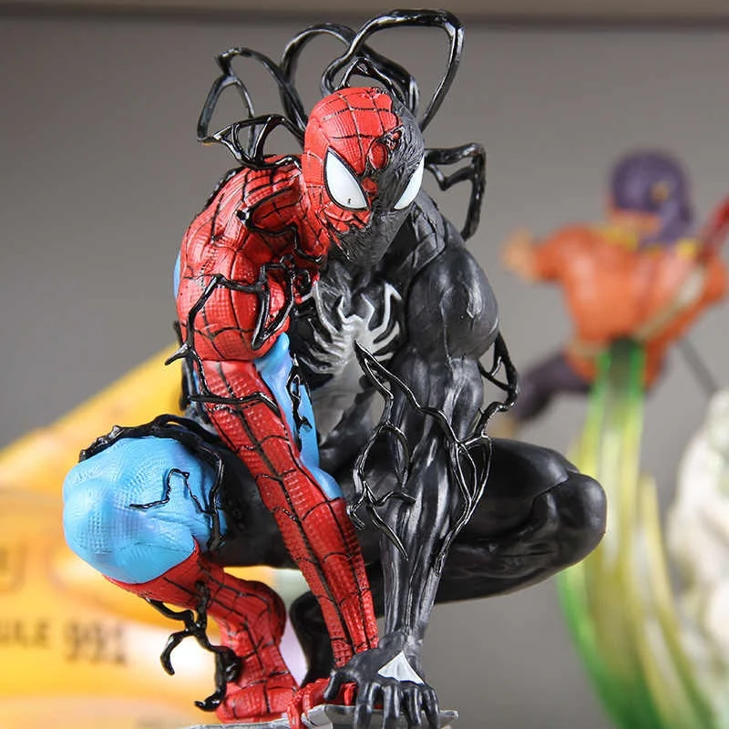 Spider-Man And Venom Symbiote Gk Hand Office Can Light Up Design Super Cool Children Toy Decoration Model Gift