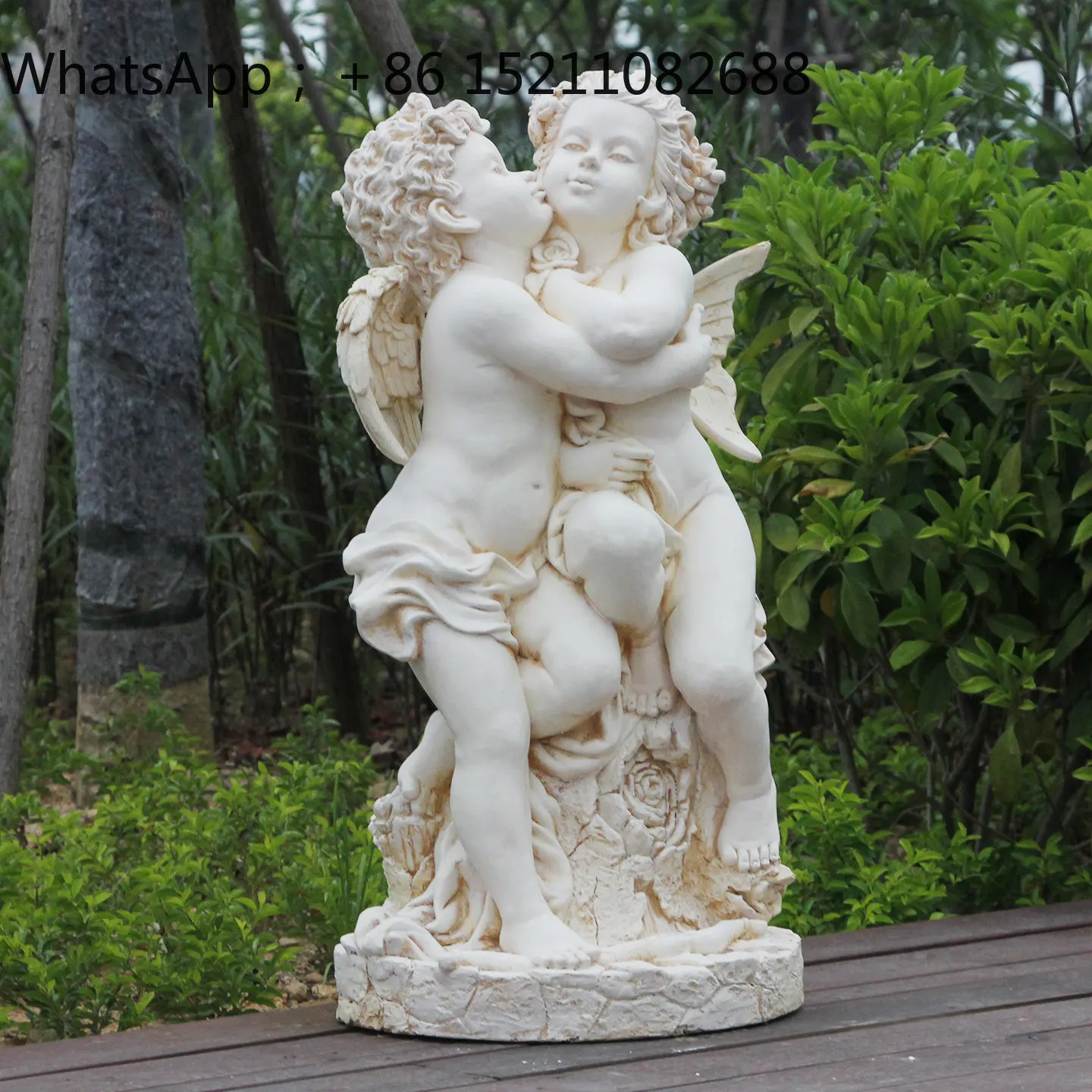 LLY villa garden courtyard angel figure sculpture Eros Cupid hotel clubhouse balcony decoration