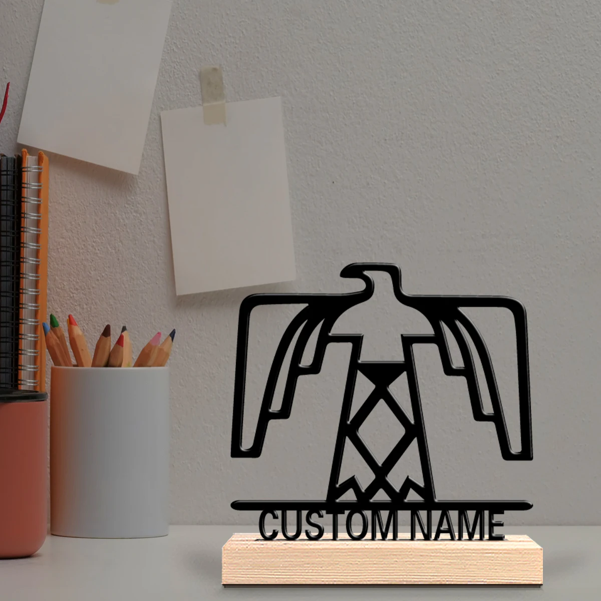 1pc Thriller Personalized Custom Thunderbird Metal Statues Spooky Halloween Christmas Decor for Home Office Cafe - Uncharged Art