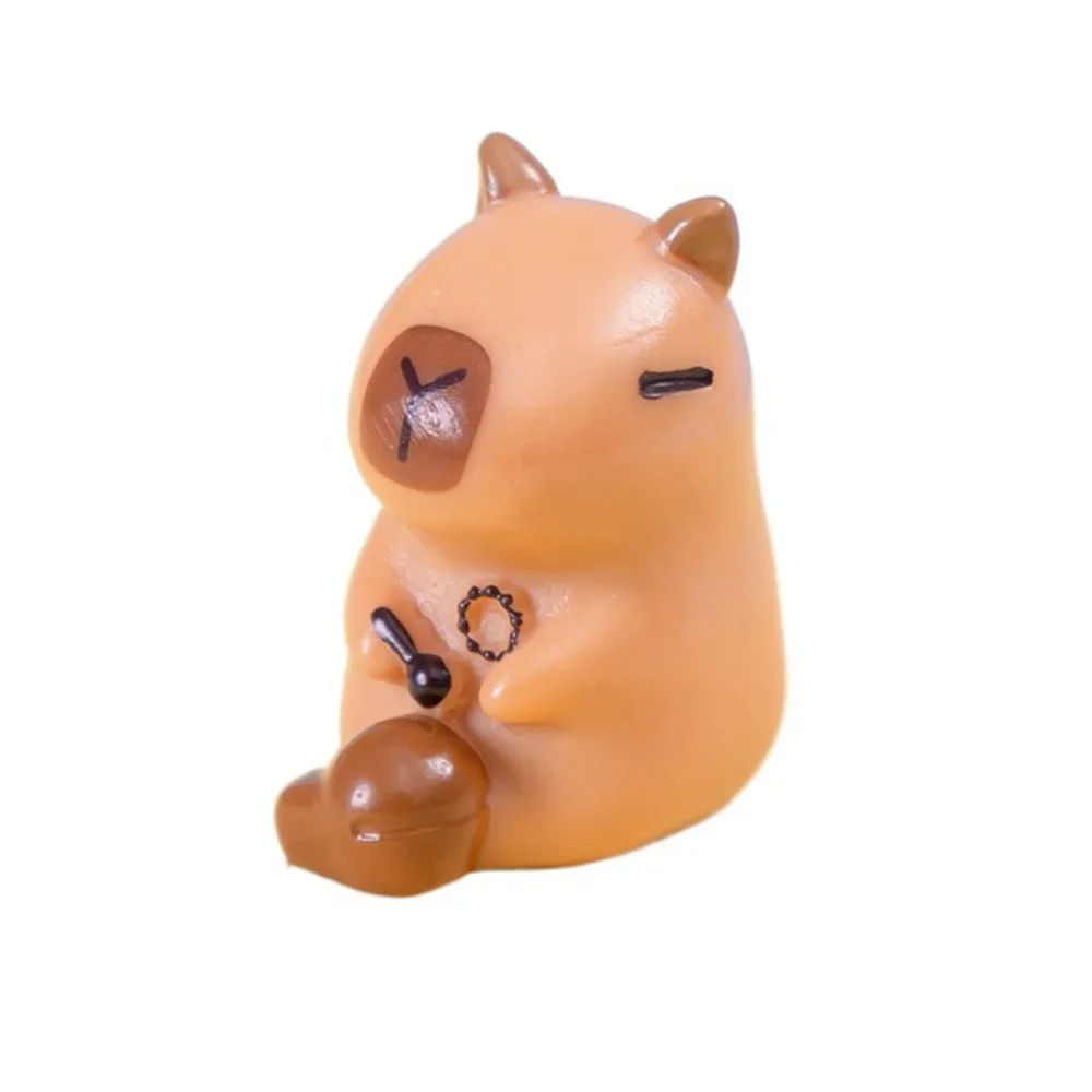 Micro Landscape Mini Capybara Ornament Figure Simulation Capybara Figure Toys Cartoon Mini Capybara Resin Ornaments Sculpture