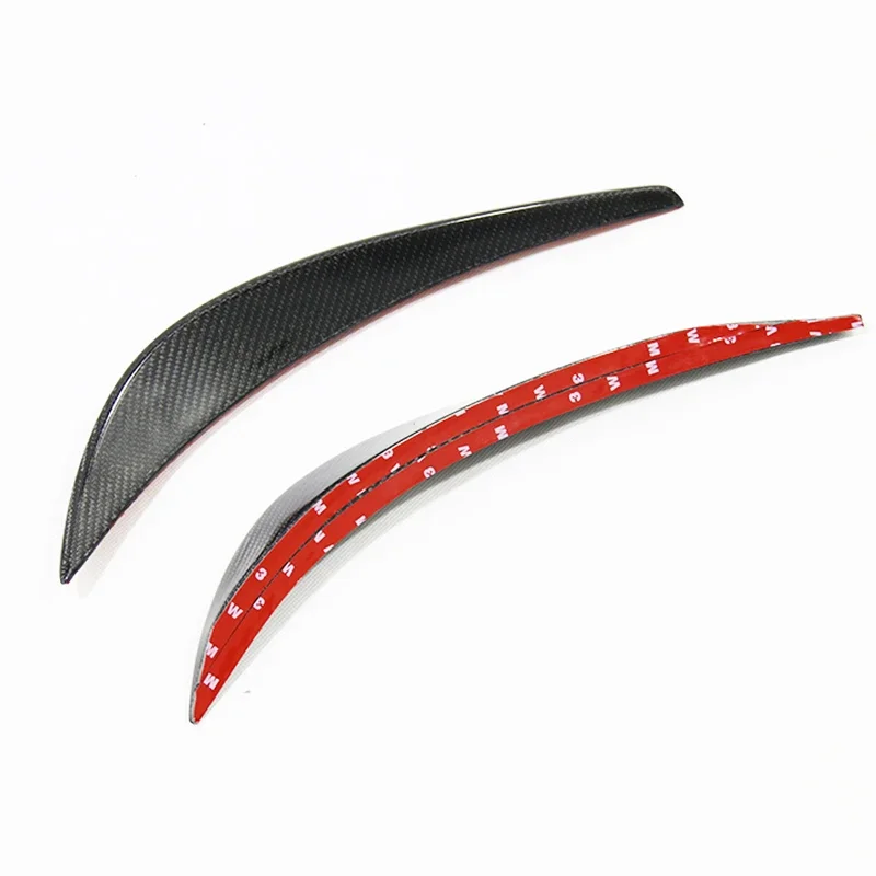 For Audi R8 Spyder FSI V10 2008 2009 2010 2011 2012 2013 2014 Real Carbon Fiber Front bar Wind knife  Add on style 2PCS