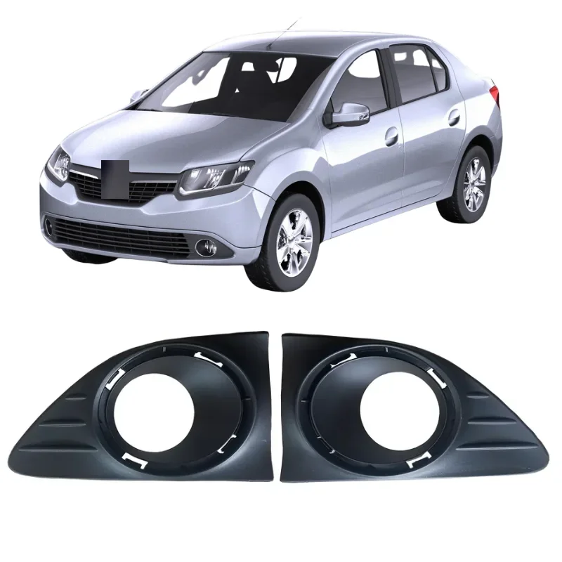 For Renault Logan II 2 Symbol 3 2014-2018 Front Bumper Fog Light Frame Set Left Right ABS Plastic Trim, Bumper Parts 261528359R